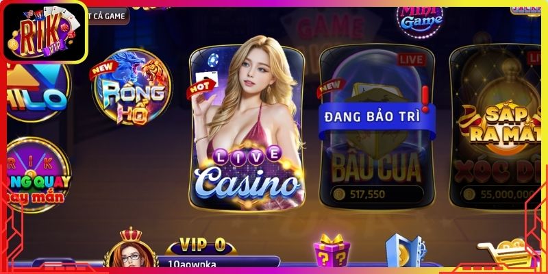 Giới thiệu hệ thống sảnh game Casino Rikvip