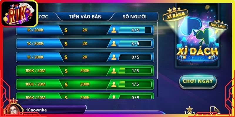 Xì dách 3D dễ chơi, phù hợp nhiều người