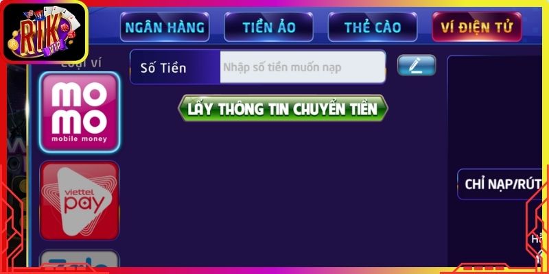 Liệt kê phương thức nạp tiền phổ biến hiện nay